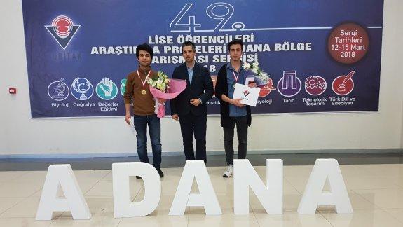 Mezitli Mesleki ve Teknik Anadolu Lisesi TÜBİTAK Lise Öğrencileri Araştırma Projeleri Final Yarışmasında Bölge 3. sü Oldu.